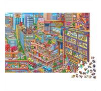 Cartoon City Scene Puzzle Impossible 1000Pcs Isometric Bright City Decorazione Per La Casa. Giochi Rilassamento E Intelligence Per Adulti E Ragazzi Da 14 Anni 70x50cm/1000pcs