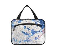 Cartoon Clematis appeso borsa da toilette da viaggio per le donne con gancio, designer borsa per il trucco pieghevole per il viaggio make up viaggio bolso de para mujer M, cartone animato Clematis