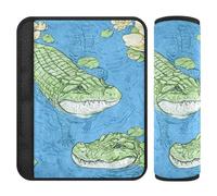 Cartoon coccodrillo blu 2 Pack auto cintura di copertura pad rilascio stress al collo e spalle per Van funda para cinturón de carro