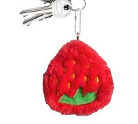 Cartoon Coin Purse - Plush Fruit Shape Small Wallet, Soft Keychain Bag