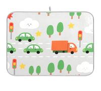 Cartoon Colorato Carino Cars Assorbente Piatto di asciugatura stuoia di asciugatura per il bancone della cucina Tappetino di asciugatura per Piatti 18 x 24