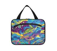 Cartoon Colore Balena Turtle Hanging Viaggio articoli da toeletta Borsa con gancio, Designer Essentials Cosmetic Bag per Traveler Hotel estuche para maquillaje L