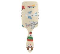 Cartoon Colorful Cars Navi e Aerei spazzola di massaggio amichevole per capelli Progettato testa massaggiatore cuoio capelluto per capelli bagnati con manico ergonomico cepillo para cabello