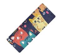 Cartoon Colorful Cats Famiglia stampata viaggi yoga stuoie spessore 1 mm per casa palestra antiscivolo, con borsa per il trasporto tapete para ejercicio 180,3x66 cm