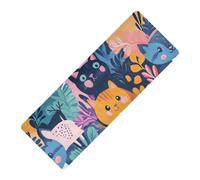 Cartoon Colorful Cats Famiglia stampati tappetini yoga per allenamento a casa Spessore 1 mm per gli uomini antiscivolo, con tappetino da yoga borsa tapete para ejercicio 180,3 x 66 cm