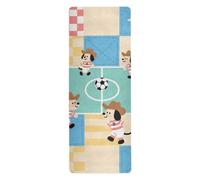 Cartoon Colorful Cowboy Dogs Play Soccer yoga mat per yoga caldo per gli uomini stampato, antiscivolo, tappetino da yoga asciugamano antiscivolo con borsa tapete para ejercicio 180,3 x 66 cm