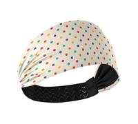 Cartoon Colorful Dot Beige no slip moda fasce elastiche per il lavaggio viso Palestra Running bandas para la cabeza