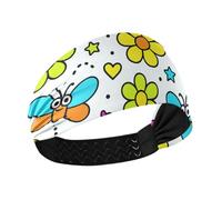 Cartoon Colorful Floral Pattern Cooling fascia elastica per il calcio make up uso quotidiano cintas para el cabello