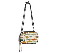 Cartoon Colorful Pesci Arte Cross Body Bag per gli uomini Comfort con slot per carte di credito Piccola borsa a tracolla Vai shopping bolsos de marca para mujer