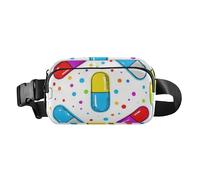 Cartoon Colorful Pillole Alla Moda Cerniera Fanny Pack Sling Bag per le Donne Uomini Piccolo con Cinghia Regolabile per Viaggi Shopping Running bolsas de cintura para mujer, pillole colorate del