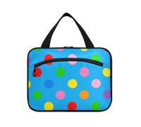 Cartoon Colorful Polka Dot Blue Hanging Size articoli da toeletta per gli uomini con gancio, borse compatte di design per articoli da toeletta per gli elementi essenziali di viaggio per le donne bolso