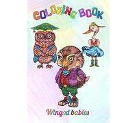Cartoon coloring book with color samples for children 5 - 10 years old. Cute birds.: Greate gift for children.