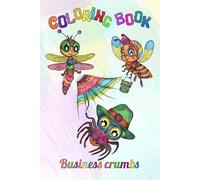 Cartoon coloring book with color samples for children 5 - 10 years old. Cute insects.: Good gift for children.