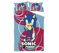 CARTOON completo lenzuola per bambini 3 pezzi Sonic Prime per letto una piazza e mezza lenzuola in 100% cotone