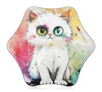 Cartoon Cool Cat Toddler e Little Kid Ombrello Protezione UV Ombrello con Striscia Riflettente (scenario) con Easy-Grip Hook Handle per la scuola