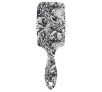 Cartoon Cool Silver Street Graffiti spazzola amichevole per l'asciugatura del colpo Massaggio del cuoio capelluto progettato per capelli lunghi con manico ergonomico cepillos para cabello