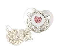 Cartoon Corona A Forma Di Cuore Ciuccio per Bambini Ciuccio con Strass Bling Di Lusso Baby Doccia Regalo