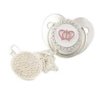 Cartoon Corona A Forma Di Cuore Ciuccio per Bambini Ciuccio con Strass Bling Di Lusso Baby Doccia Regalo