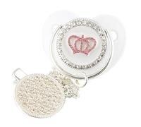 Cartoon Corona A Forma Di Cuore Ciuccio per Bambini Ciuccio con Strass Bling Di Lusso Baby Doccia Regalo