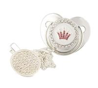 Cartoon Corona A Forma Di Cuore Ciuccio per Bambini Ciuccio con Strass Bling Di Lusso Baby Doccia Regalo