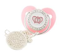 Cartoon Corona A Forma Di Cuore Ciuccio per Bambini Ciuccio con Strass Bling Di Lusso Baby Doccia Regalo