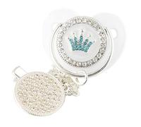 Cartoon Corona A Forma Di Cuore Ciuccio per Bambini Ciuccio con Strass Bling Di Lusso Baby Doccia Regalo