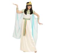 CARTOON Costume Cleopatra Donna Completo con Abito Cintura Collare Bracciali Copricapo e Mantello Travestimento Regina Egizia per Carnevale Feste a Tema Party in Maschera Cosplay ed Eventi Storici