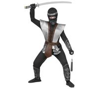 CARTOON Costume di Carnevale Ninja Bambino Master Ninja Completo con Corazza Maschera Bracciali e Gambali Travestimento Guerriero per Feste Halloween e Giochi di Ruolo