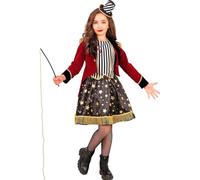 CARTOON Costume Direttrice di Circo Bambina con Vestito Tutù Giacca e Mini Cappello Travestimento Scenografico per Carnevale Feste in Maschera Recite Scolastiche Cosplay e Giochi di Ruolo