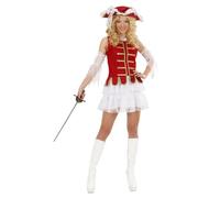 CARTOON Costume Moschettiera Donna con Vestito Maniche e Cappello Travestimento Cappa e Spada Femminile per Carnevale Feste a Tema Eventi in Maschera Cosplay Storico ed Elegante