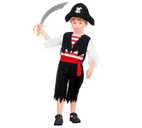 CARTOON Costume Pirata Bambino Travestimento da Bucaniere con Tuta Cintura e Cappello Ideale per Carnevale Feste a Tema e Giochi di Ruolo