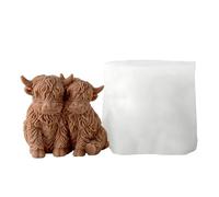 Cartoon Cow Candle Mold - 3D Silicone Cute Mold, Reusable Animal Casting Molds with Flexible Non Stick Design, Home Decor for Thanksgiving Birthday Party Offices Home Room Desk Desktop