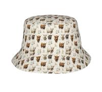 Cartoon Cows Leaves Uomo Donna Cappello da Sole Traspirante Bucket Hat Pieghevole Cappelli A Secchiello per Caccia Trekking Escursionismo Spiaggia