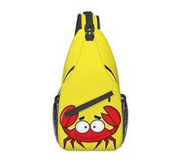 Cartoon Crab2 Personaggio Dei Cartoni Animati Borsa A Tracolla Fragola, Borsa A Tracolla Sul Petto Per Uomo E Donna, Utilizzata Per Il Tempo Libero E I Viaggi
