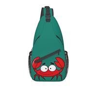 Cartoon Crab3 Personaggio Dei Cartoni Animati Borsa A Tracolla Fragola, Borsa A Tracolla Sul Petto Per Uomo E Donna, Utilizzata Per Il Tempo Libero E I Viaggi