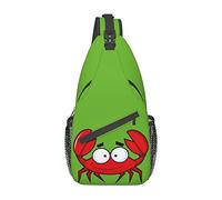 Cartoon Crab4 Personaggio Dei Cartoni Animati Borsa A Tracolla Fragola, Borsa A Tracolla Sul Petto Per Uomo E Donna, Utilizzata Per Il Tempo Libero E I Viaggi