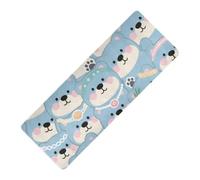 Cartoon Cute Beer Blue stampato yoga opaco spessore 1 mm per la casa antiscivolo, con tappetino da yoga nastro di stoccaggio para ejercicio 180,3 x 66 cm