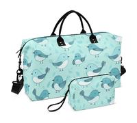 Cartoon Cute Bird Turchese Travel Tote Bag Weekender Duffel Bag Grande Borsa da Palestra con Cinghia Regolabile per Allenamento Pieghevole bolsas de para Mujer