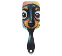 Cartoon Cute Black Dachshund Dog spazzola liscia per capelli fini Spazzola da massaggio progettata per capelli sottili con manico ergonomico cepillo para cabello rizado