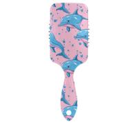 Cartoon Cute Blue Dolphin spazzola per capelli antistatici per capelli spessi Progettato massaggio del cuoio capelluto per tutti i tipi di capelli con manico ergonomico cepillo para cabello