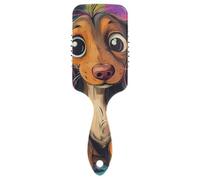 Cartoon Cute Brown Divertente Bassotto Cane carino styling spazzola per capelli Progettato massaggiatore testa per capelli spessi con manico ergonomico cepillo para cabello rizado
