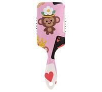 Cartoon Cute Brown Poker Monkey liscia spazzola per capelli spessi Progettato massaggiatore del cuoio capelluto per capelli corti con manico ergonomico cepillo para cabello de mujer