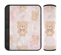 Cartoon Cute Brown Teddy Bear 2 pz auto viaggio Essentials Più Comfort Guida per Van Protector para cinturón de carro