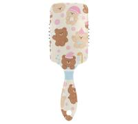 Cartoon Cute Brown Teddy Bear spazzola antistatica per capelli ricci Spazzola da massaggio progettata per tutti i tipi di capelli con manico ergonomico cepillos para cabello