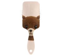 Cartoon Cute Brown Teddy Bear spazzola liscia per ricci Progettato testa massaggiatore cuoio capelluto per asciugare con manico ergonomico cepillo para cabello rizado