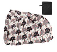 Cartoon Cute Cats Coperture impermeabili per la bici con fori di bloccaggio Resistente ai raggi UV Indoor Outdoor Storage Rain Cover Adatto per la maggior parte funda impermeabile para