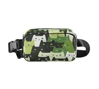 Cartoon Cute Cats Nero Verde Stile Minimalista Moda Cross Body Bag Belt Pack per donna d'affari Multiuso con Cinghia Regolabile per Ciclismo Escursionismo Palestra bolso de lado para