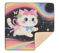 Cartoon Cute Cats Rainbow Soft Foam Pieghevole Baby Play mat per Pavimento Comodo Pieghevole Neonato Gioco Attività Mat per Neonati Neonati Bambini, 127 cm x 127,7 cm gimnasio de actividades para