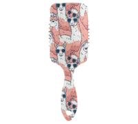 Cartoon Cute Color Alpaca spazzola per capelli liscia per fine Progettato massaggiatore cuoio capelluto per asciugare con manico ergonomico cepillos para cabello