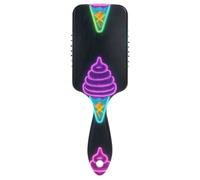Cartoon Cute Color Fluorescente Neon Ice Cream anti statico curvo spazzola per capelli spazzola da massaggio progettata per capelli ricci con manico ergonomico cepillo para definir rizos